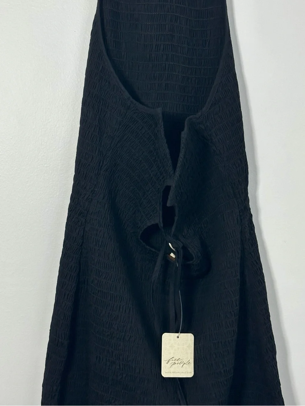 Free People Black Smocked Iyla Dress Size Small NWT